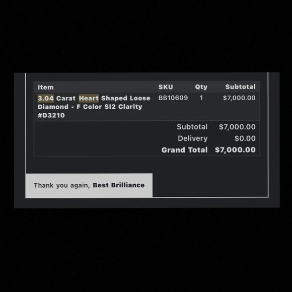 💖HP💖 5.12 TCW 3.04 Carat Center Heart Diamond White Gold 4 1/2 Engagement Ring - Picture 3 of 10